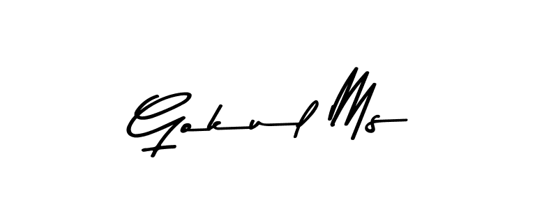 Create a beautiful signature design for name Gokul Ms. With this signature (Asem Kandis PERSONAL USE) fonts, you can make a handwritten signature for free. Gokul Ms signature style 9 images and pictures png