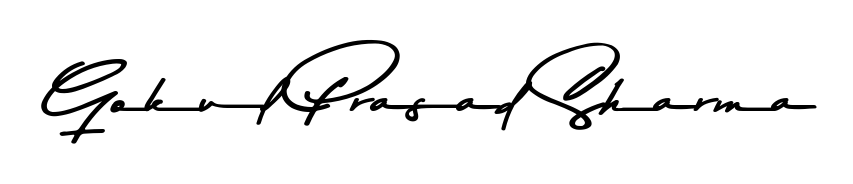 Transform the name Gokul Prasad Sharma into a signature masterpiece using Asem Kandis PERSONAL USE font. Ideal for photographers, artists, and creators looking for watermarks. Gokul Prasad Sharma signature style 9 images and pictures png