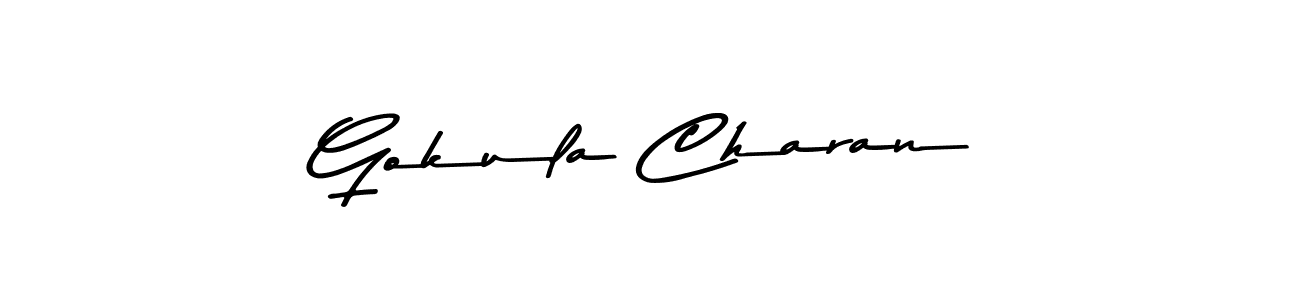 Make a beautiful signature design for name Gokula Charan. With this signature (Asem Kandis PERSONAL USE) style, you can create a handwritten signature for free. Gokula Charan signature style 9 images and pictures png