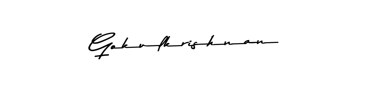 Design your own signature with our free online signature maker. With this signature software, you can create a handwritten (Asem Kandis PERSONAL USE) signature for name Gokulkrishnan. Gokulkrishnan signature style 9 images and pictures png