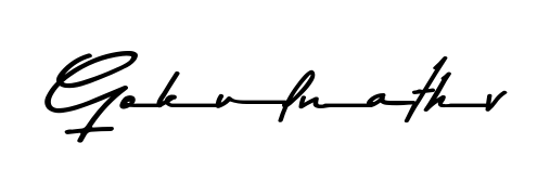 Practice writing Gokulnathv with the flow of Asem Kandis PERSONAL USE lettering. A fantastic source of inspiration for developing your personal signature style. Gokulnathv signature style 9 images and pictures png