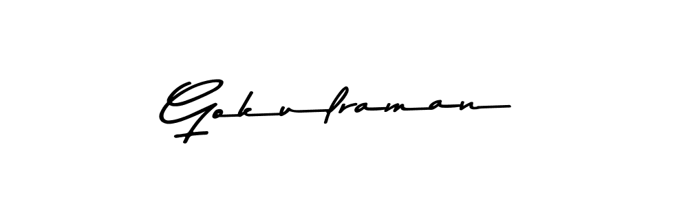 How to make Gokulraman name signature. Use Asem Kandis PERSONAL USE style for creating short signs online. This is the latest handwritten sign. Gokulraman signature style 9 images and pictures png