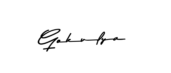 This is the best signature style for the Gokulya name. Also you like these signature font (Asem Kandis PERSONAL USE). Mix name signature. Gokulya signature style 9 images and pictures png