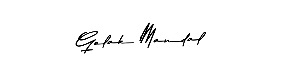 How to make Golak Mandal name signature. Use Asem Kandis PERSONAL USE style for creating short signs online. This is the latest handwritten sign. Golak Mandal signature style 9 images and pictures png