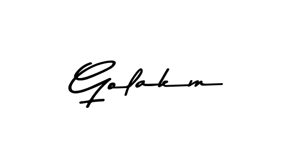 Make a beautiful signature design for name Golakm. With this signature (Asem Kandis PERSONAL USE) style, you can create a handwritten signature for free. Golakm signature style 9 images and pictures png