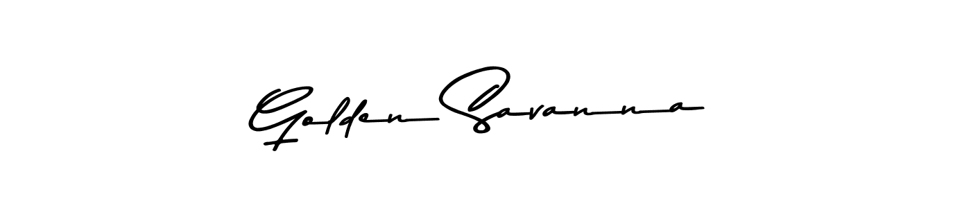 How to make Golden Savanna name signature. Use Asem Kandis PERSONAL USE style for creating short signs online. This is the latest handwritten sign. Golden Savanna signature style 9 images and pictures png