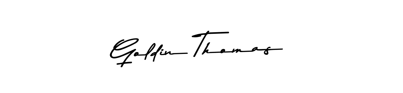 Make a beautiful signature design for name Goldin Thomas. With this signature (Asem Kandis PERSONAL USE) style, you can create a handwritten signature for free. Goldin Thomas signature style 9 images and pictures png