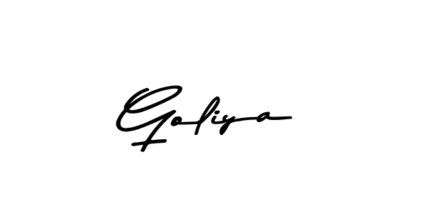 Create a beautiful signature design for name Goliya. With this signature (Asem Kandis PERSONAL USE) fonts, you can make a handwritten signature for free. Goliya signature style 9 images and pictures png