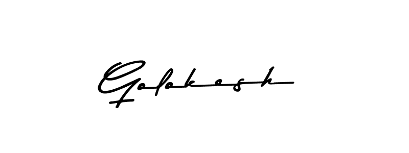 Make a beautiful signature design for name Golokesh. With this signature (Asem Kandis PERSONAL USE) style, you can create a handwritten signature for free. Golokesh signature style 9 images and pictures png
