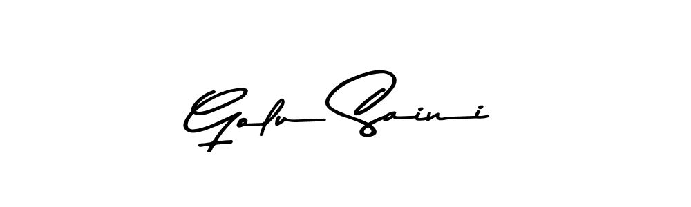 Create a beautiful signature design for name Golu Saini. With this signature (Asem Kandis PERSONAL USE) fonts, you can make a handwritten signature for free. Golu Saini signature style 9 images and pictures png