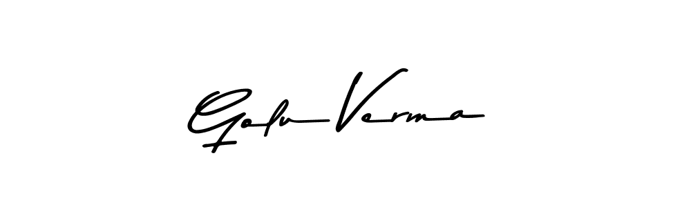 Create a beautiful signature design for name Golu Verma. With this signature (Asem Kandis PERSONAL USE) fonts, you can make a handwritten signature for free. Golu Verma signature style 9 images and pictures png