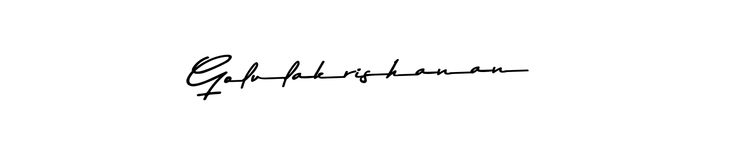 Make a beautiful signature design for name Golulakrishanan. With this signature (Asem Kandis PERSONAL USE) style, you can create a handwritten signature for free. Golulakrishanan signature style 9 images and pictures png
