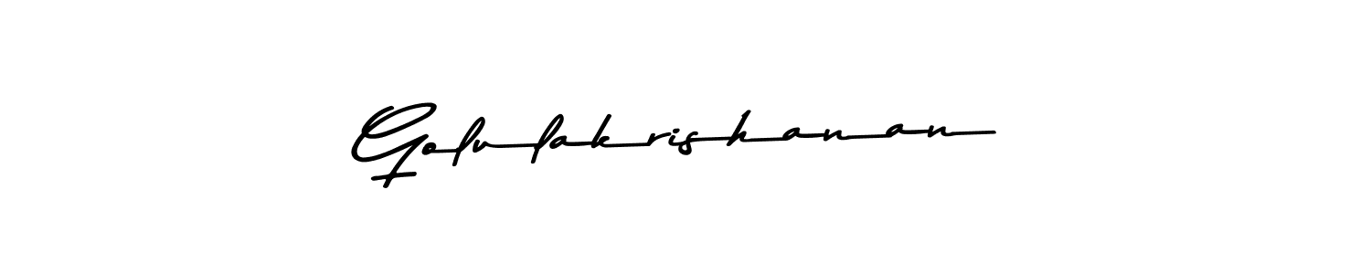 How to make Golulakrishanan name signature. Use Asem Kandis PERSONAL USE style for creating short signs online. This is the latest handwritten sign. Golulakrishanan signature style 9 images and pictures png
