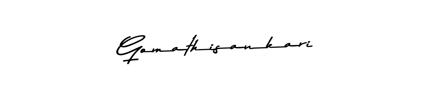 Create a beautiful signature design for name Gomathisankari. With this signature (Asem Kandis PERSONAL USE) fonts, you can make a handwritten signature for free. Gomathisankari signature style 9 images and pictures png
