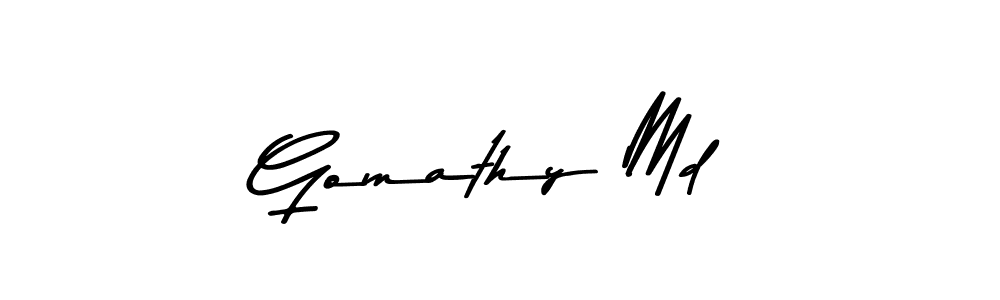 if you are searching for the best signature style for your name Gomathy Md. so please give up your signature search. here we have designed multiple signature styles  using Asem Kandis PERSONAL USE. Gomathy Md signature style 9 images and pictures png
