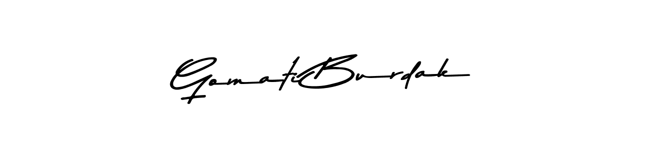 Here are the top 10 professional signature styles for the name Gomati Burdak. These are the best autograph styles you can use for your name. Gomati Burdak signature style 9 images and pictures png