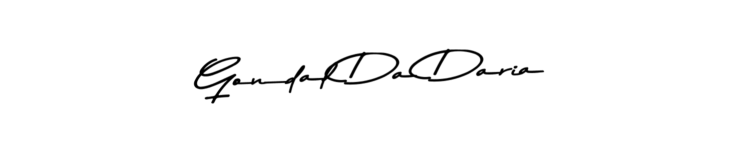 How to make Gondal Da Daria name signature. Use Asem Kandis PERSONAL USE style for creating short signs online. This is the latest handwritten sign. Gondal Da Daria signature style 9 images and pictures png