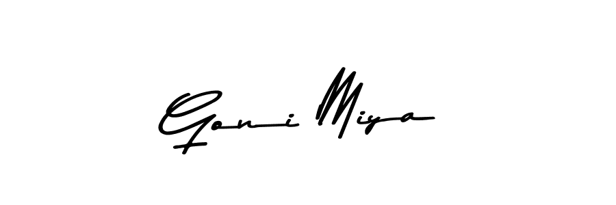 How to make Goni Miya name signature. Use Asem Kandis PERSONAL USE style for creating short signs online. This is the latest handwritten sign. Goni Miya signature style 9 images and pictures png