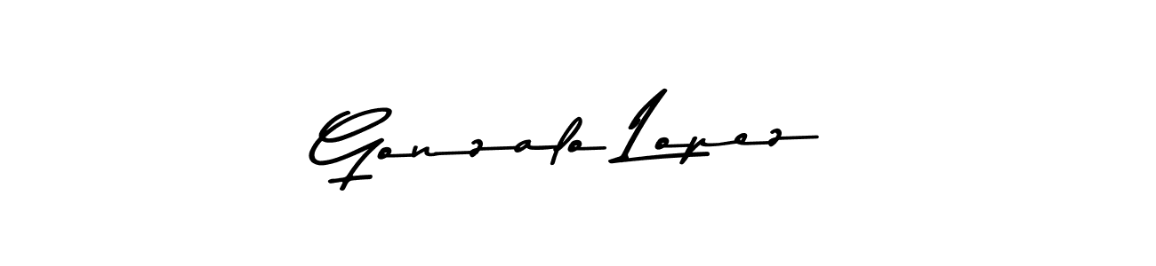 How to make Gonzalo Lopez name signature. Use Asem Kandis PERSONAL USE style for creating short signs online. This is the latest handwritten sign. Gonzalo Lopez signature style 9 images and pictures png