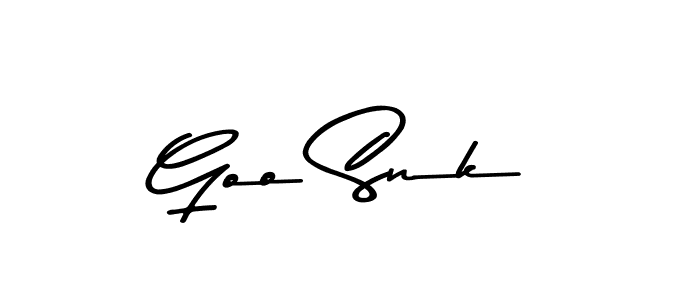 How to make Goo Snk name signature. Use Asem Kandis PERSONAL USE style for creating short signs online. This is the latest handwritten sign. Goo Snk signature style 9 images and pictures png