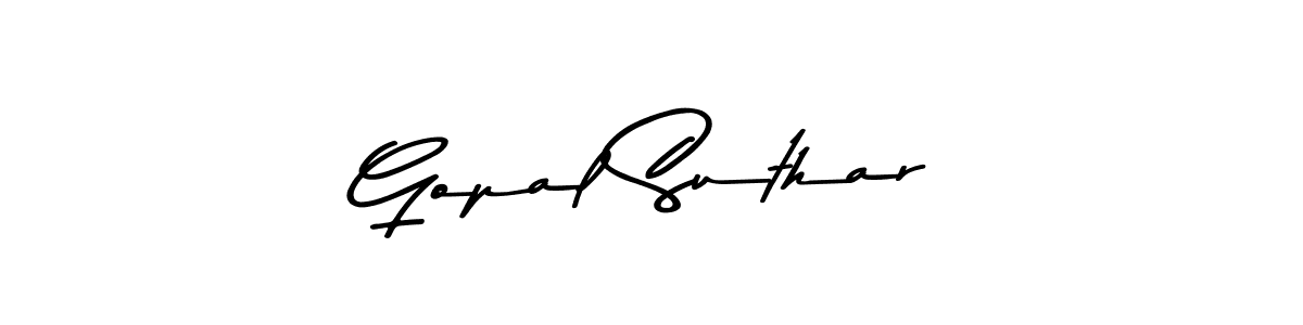 Design your own signature with our free online signature maker. With this signature software, you can create a handwritten (Asem Kandis PERSONAL USE) signature for name Gopal Suthar. Gopal Suthar signature style 9 images and pictures png