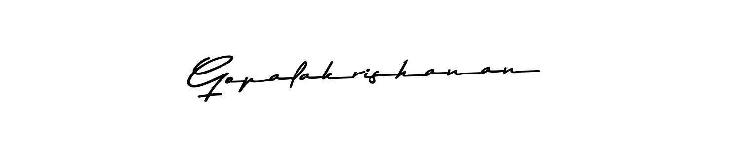 Design your own signature with our free online signature maker. With this signature software, you can create a handwritten (Asem Kandis PERSONAL USE) signature for name Gopalakrishanan. Gopalakrishanan signature style 9 images and pictures png