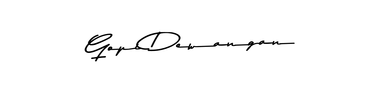 How to make Gopi Dewangan name signature. Use Asem Kandis PERSONAL USE style for creating short signs online. This is the latest handwritten sign. Gopi Dewangan signature style 9 images and pictures png