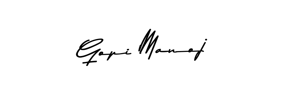 You should practise on your own different ways (Asem Kandis PERSONAL USE) to write your name (Gopi Manoj) in signature. don't let someone else do it for you. Gopi Manoj signature style 9 images and pictures png