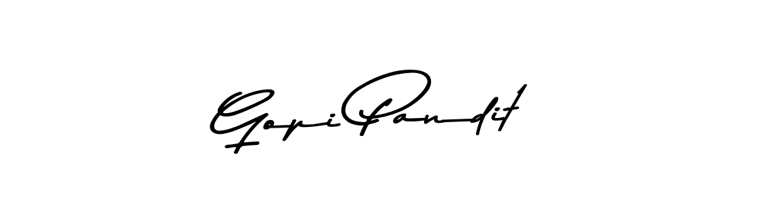 Design your own signature with our free online signature maker. With this signature software, you can create a handwritten (Asem Kandis PERSONAL USE) signature for name Gopi Pandit. Gopi Pandit signature style 9 images and pictures png