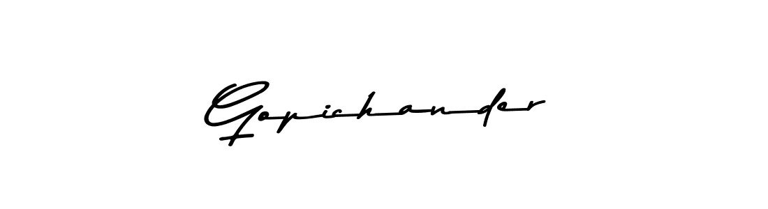 The best way (Asem Kandis PERSONAL USE) to make a short signature is to pick only two or three words in your name. The name Gopichander include a total of six letters. For converting this name. Gopichander signature style 9 images and pictures png