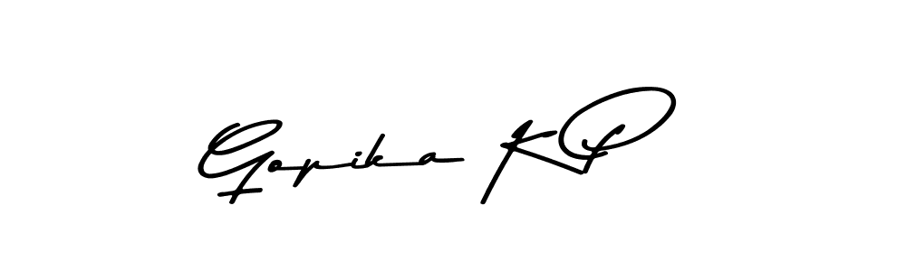 Design your own signature with our free online signature maker. With this signature software, you can create a handwritten (Asem Kandis PERSONAL USE) signature for name Gopika K P. Gopika K P signature style 9 images and pictures png