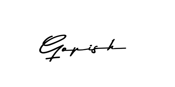Make a beautiful signature design for name Gopish. With this signature (Asem Kandis PERSONAL USE) style, you can create a handwritten signature for free. Gopish signature style 9 images and pictures png