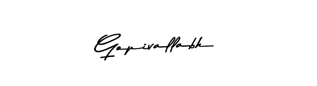 How to make Gopivallabh name signature. Use Asem Kandis PERSONAL USE style for creating short signs online. This is the latest handwritten sign. Gopivallabh signature style 9 images and pictures png