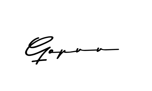 Create a beautiful signature design for name Gopuu. With this signature (Asem Kandis PERSONAL USE) fonts, you can make a handwritten signature for free. Gopuu signature style 9 images and pictures png