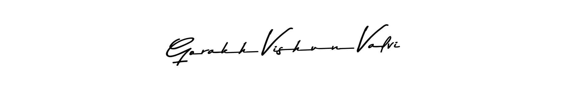 Asem Kandis PERSONAL USE is a professional signature style that is perfect for those who want to add a touch of class to their signature. It is also a great choice for those who want to make their signature more unique. Get Gorakh Vishun Valvi name to fancy signature for free. Gorakh Vishun Valvi signature style 9 images and pictures png