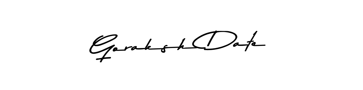This is the best signature style for the Goraksh Date name. Also you like these signature font (Asem Kandis PERSONAL USE). Mix name signature. Goraksh Date signature style 9 images and pictures png