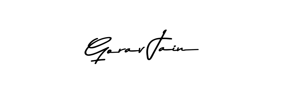 Gorav Jain stylish signature style. Best Handwritten Sign (Asem Kandis PERSONAL USE) for my name. Handwritten Signature Collection Ideas for my name Gorav Jain. Gorav Jain signature style 9 images and pictures png