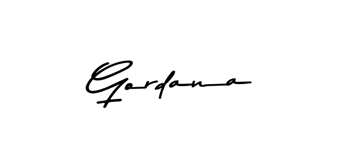 Make a beautiful signature design for name Gordana. With this signature (Asem Kandis PERSONAL USE) style, you can create a handwritten signature for free. Gordana signature style 9 images and pictures png