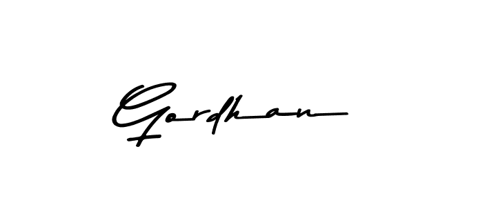 How to make Gordhan name signature. Use Asem Kandis PERSONAL USE style for creating short signs online. This is the latest handwritten sign. Gordhan signature style 9 images and pictures png