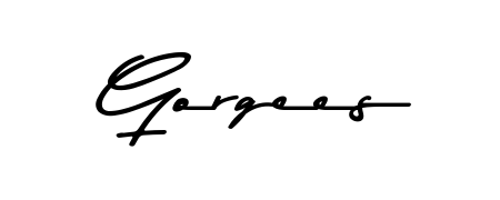 Transform the name Gorgees into a signature masterpiece using Asem Kandis PERSONAL USE font. Ideal for photographers, artists, and creators looking for watermarks. Gorgees signature style 9 images and pictures png
