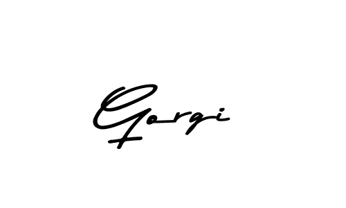 How to make Gorgi name signature. Use Asem Kandis PERSONAL USE style for creating short signs online. This is the latest handwritten sign. Gorgi signature style 9 images and pictures png