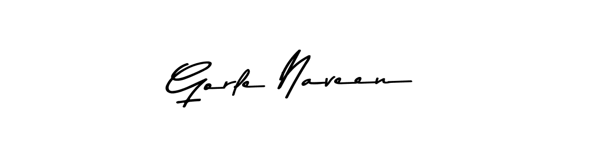 Create a beautiful signature design for name Gorle Naveen. With this signature (Asem Kandis PERSONAL USE) fonts, you can make a handwritten signature for free. Gorle Naveen signature style 9 images and pictures png