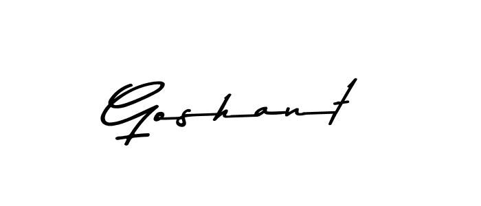 Create a beautiful signature design for name Goshant. With this signature (Asem Kandis PERSONAL USE) fonts, you can make a handwritten signature for free. Goshant signature style 9 images and pictures png