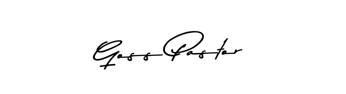 Create a beautiful signature design for name Goss Pastor. With this signature (Asem Kandis PERSONAL USE) fonts, you can make a handwritten signature for free. Goss Pastor signature style 9 images and pictures png