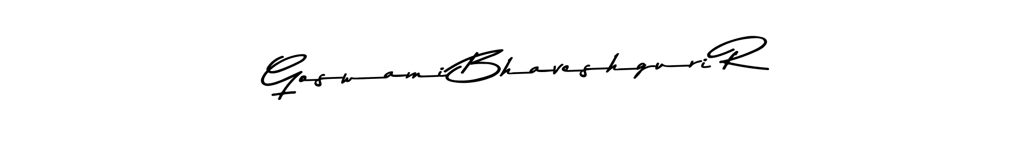 How to make Goswami Bhaveshguri R name signature. Use Asem Kandis PERSONAL USE style for creating short signs online. This is the latest handwritten sign. Goswami Bhaveshguri R signature style 9 images and pictures png