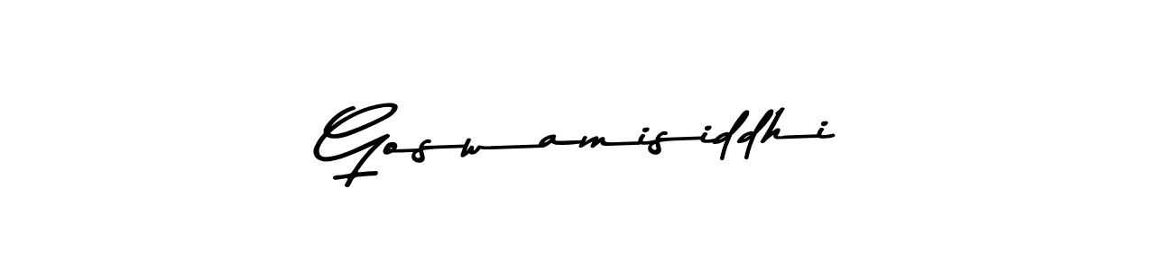 How to make Goswamisiddhi name signature. Use Asem Kandis PERSONAL USE style for creating short signs online. This is the latest handwritten sign. Goswamisiddhi signature style 9 images and pictures png