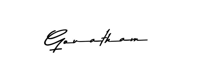 Create a beautiful signature design for name Gouatham. With this signature (Asem Kandis PERSONAL USE) fonts, you can make a handwritten signature for free. Gouatham signature style 9 images and pictures png