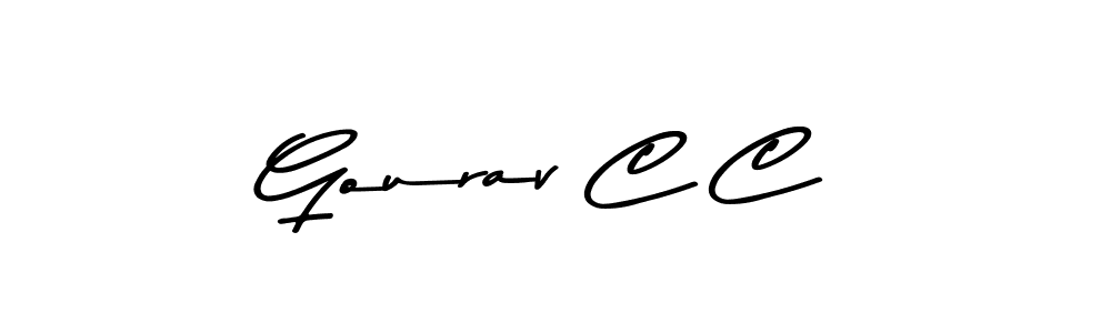 Gourav C C stylish signature style. Best Handwritten Sign (Asem Kandis PERSONAL USE) for my name. Handwritten Signature Collection Ideas for my name Gourav C C. Gourav C C signature style 9 images and pictures png