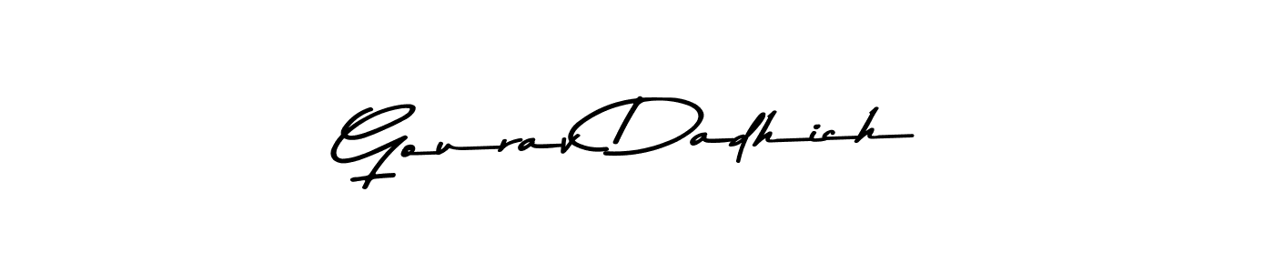 Create a beautiful signature design for name Gourav Dadhich. With this signature (Asem Kandis PERSONAL USE) fonts, you can make a handwritten signature for free. Gourav Dadhich signature style 9 images and pictures png