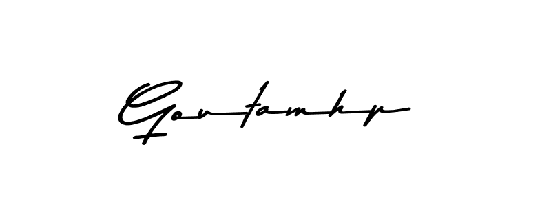 Make a beautiful signature design for name Goutamhp. With this signature (Asem Kandis PERSONAL USE) style, you can create a handwritten signature for free. Goutamhp signature style 9 images and pictures png